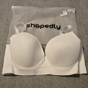 NWT Shapedly Wireless Full Coverage Bra White 40F 90F High Support Comfort